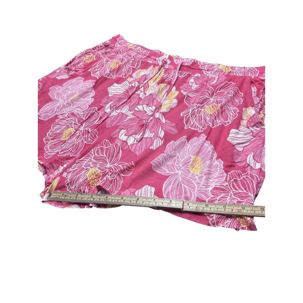 Liz Claiborne Floral Sleep Shorts XL Pink Rayon/Spandex